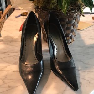 Size 7 BCBGirls black leather high heel pump